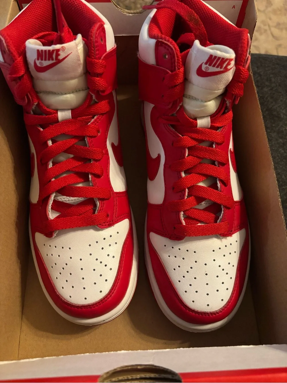 Nike Kids Dunk High Sneakers - White & Red
